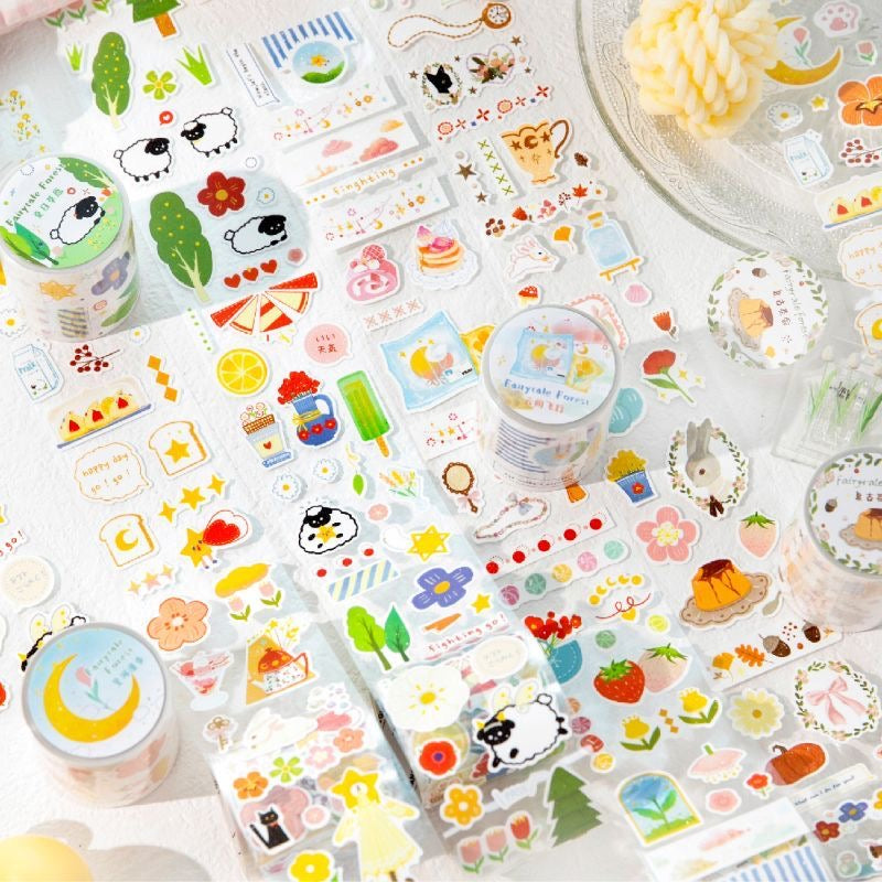 Forest Fairy Tale Animal Sticker Roll Set Of 4