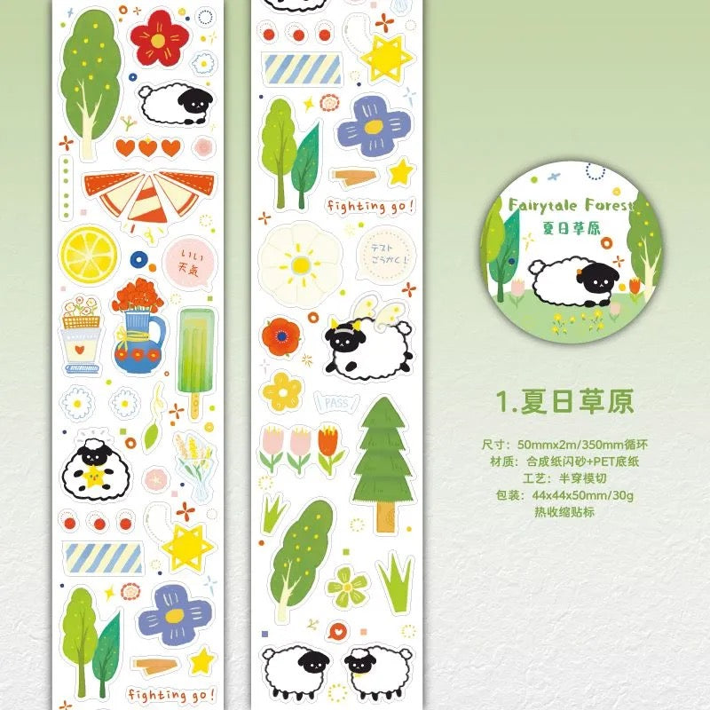 Forest Fairy Tale Animal Sticker Roll Set Of 4