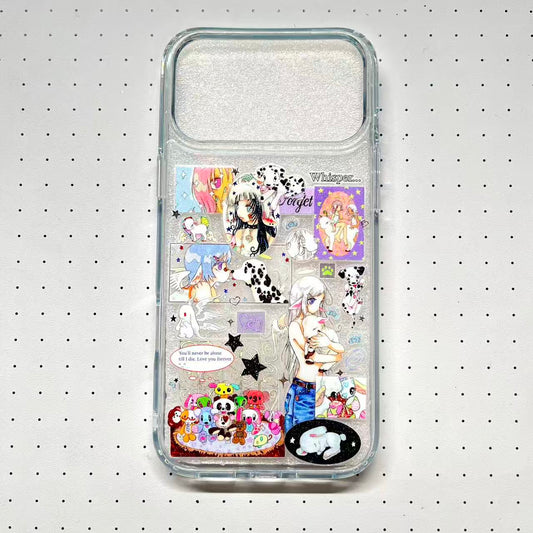 Girls and Animal Friends Handmade Sticker Phone Case (Resin Ver.)