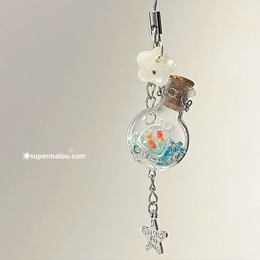 Goldfish Drift Bottle Phone Chain
