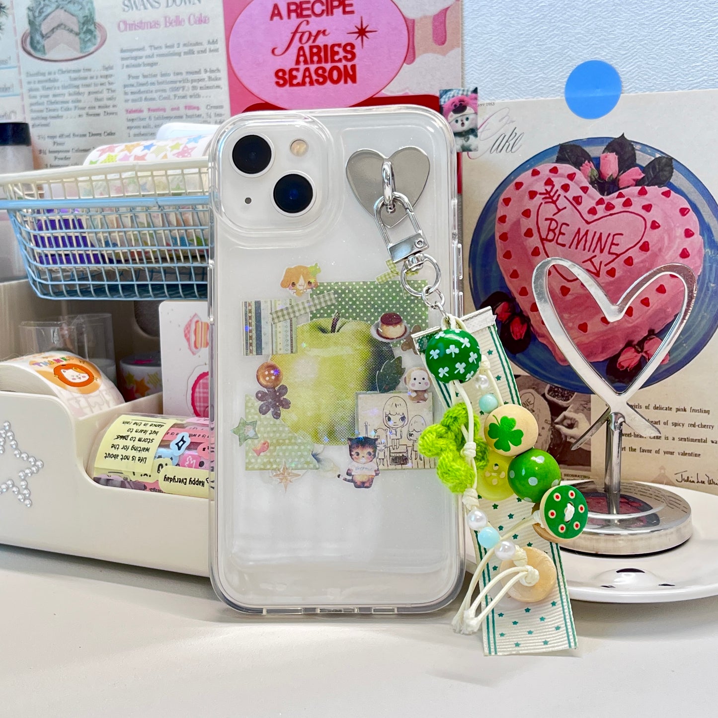 Green Apple Clover Handmade Sticker Phone Case Samsung Case