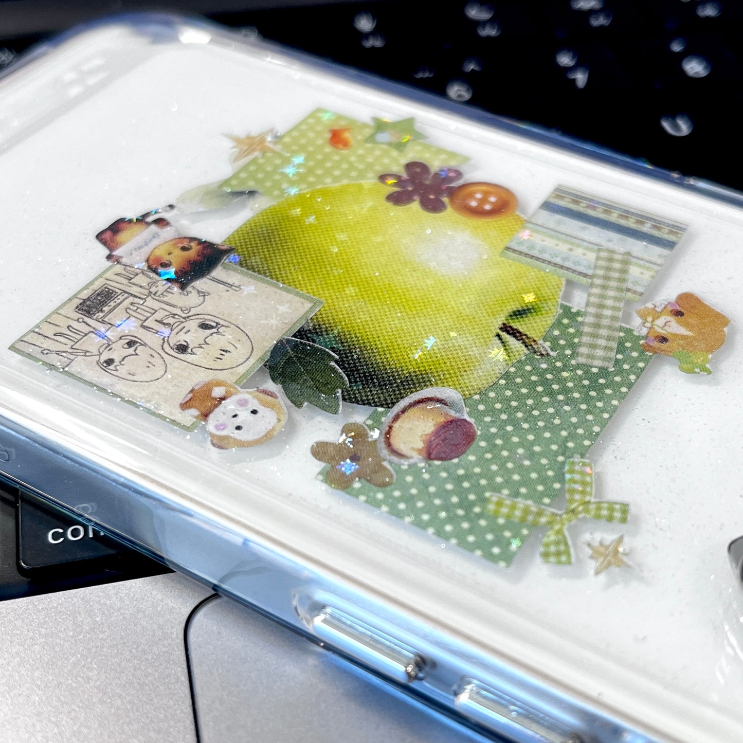 Green Apple Clover Handmade Sticker Phone Case Samsung Case