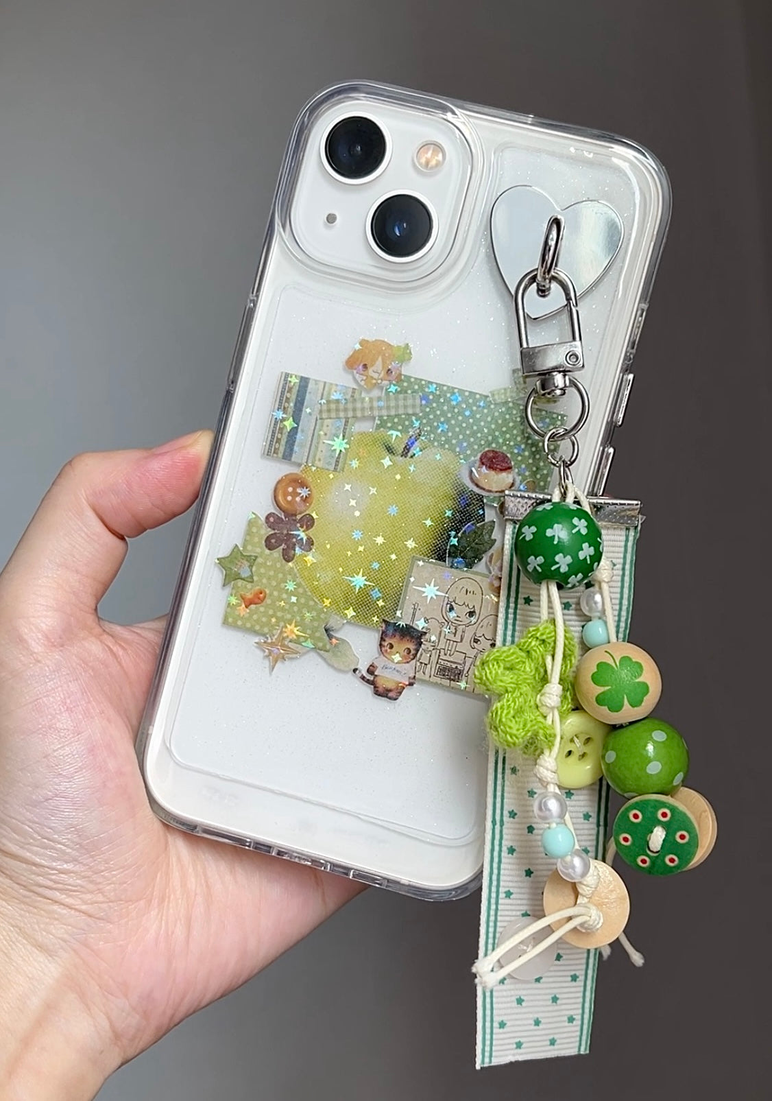 Green Apple Clover Handmade Sticker Phone Case Samsung Case