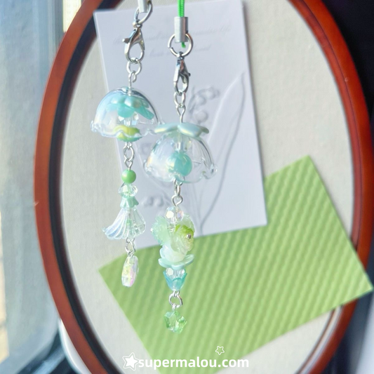 Green Grape Jasmine Jellyfish Wind Chime Phone Chain