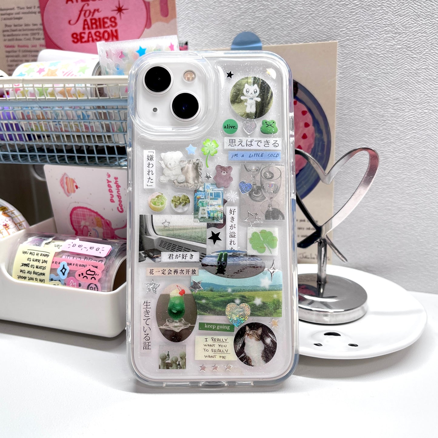 Fantastic Blue Dream Green Soda Handmade Sticker Phone Case Samsung Case