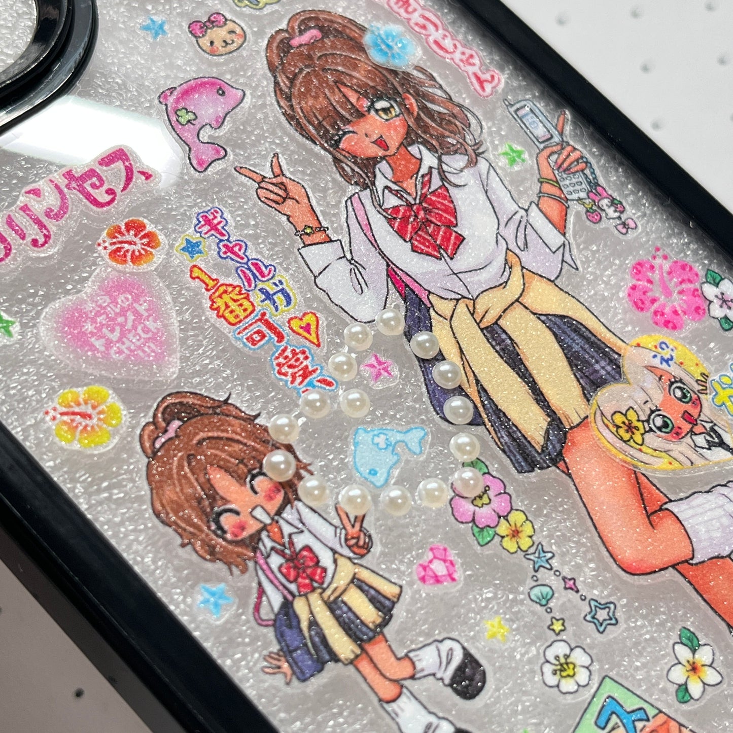 Heisei Girl &Good Morning Handmade Sticker Phone Case (Resin Ver.)