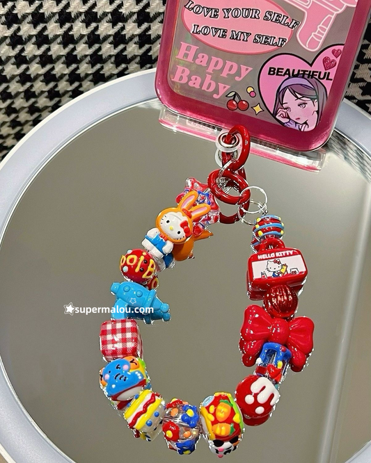 Hello Kitty Cartoon Phone Chain Including Spacer