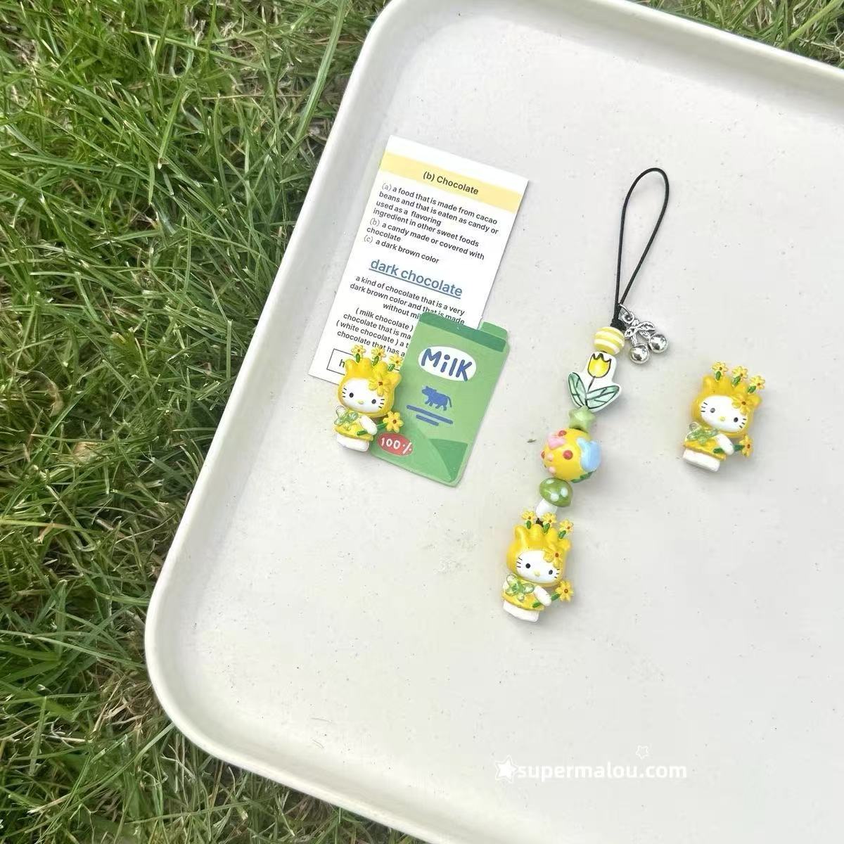 Hello Kitty Flower Fairy Beaded Phone Chain