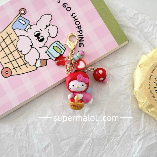 Hello kitty Coin Purse Zipper Buckle Flip Bag Pendant Handbook Charm