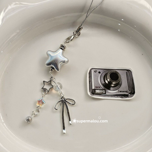 IG Style Silver Star Handmade Pendant Phone Chain