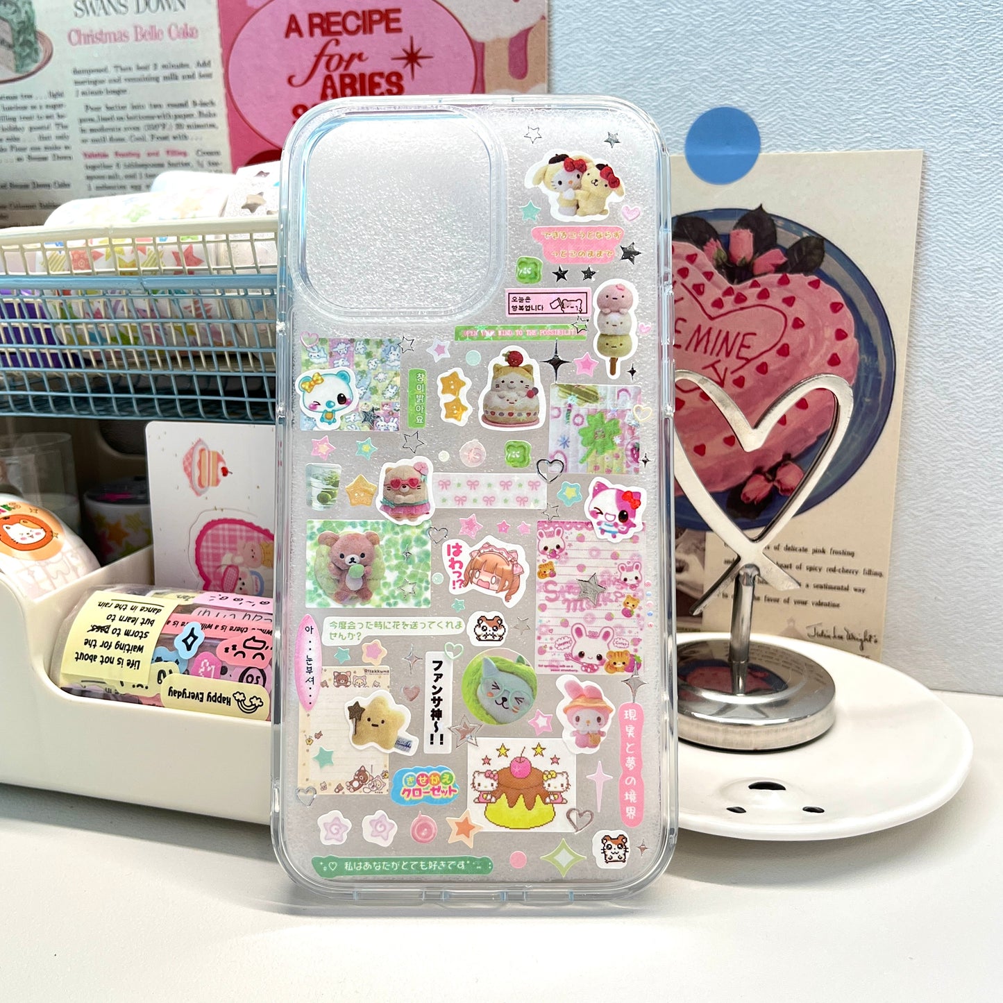 Pink And Green Handmade Dispensing Sticker Phone Case Samsung Case
