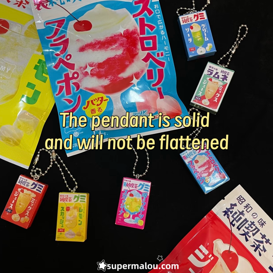 Japanese Retro Drinks Solid Bag Pendant