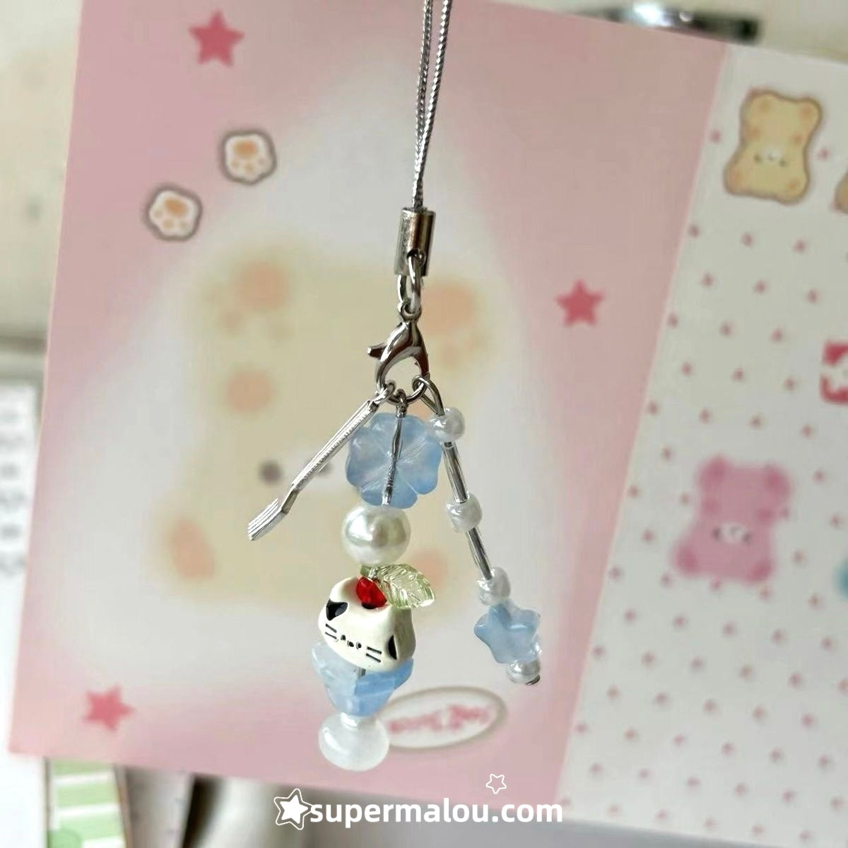 Kitten's Head Soda Bubble Water Phone Chain