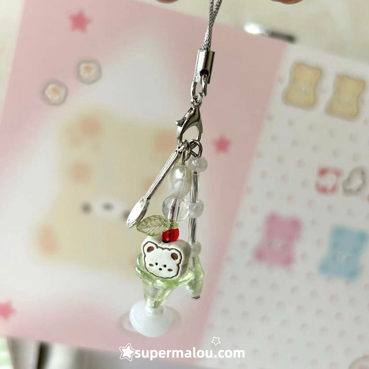 Kitten's Head Soda Bubble Water Phone Chain