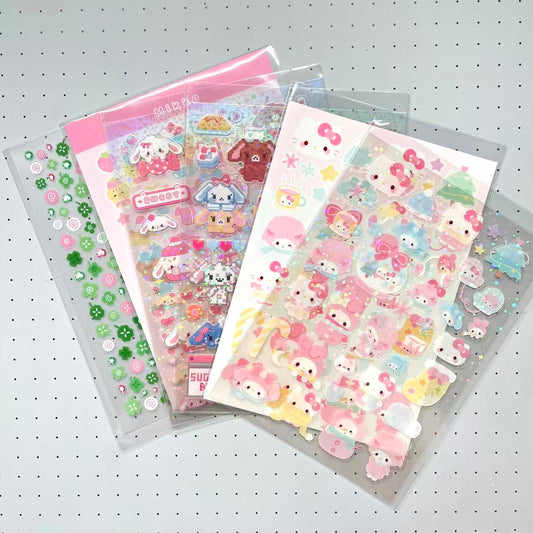 【Limited Edition】Kitty Sugarbunnies Clover Sakura Mikko Laser Stickers