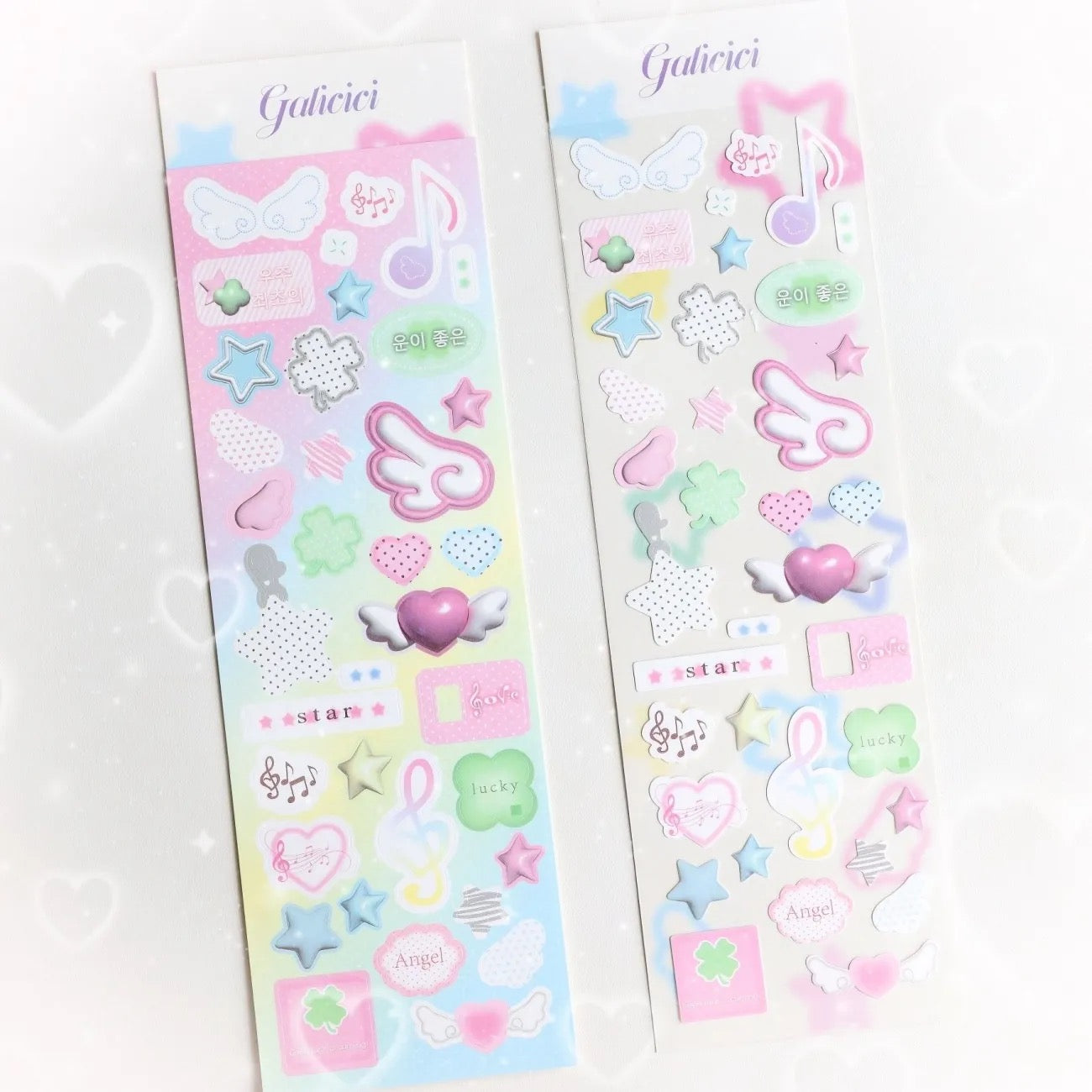Korean Cartoon Animal Clover Apple Glitter Sticker