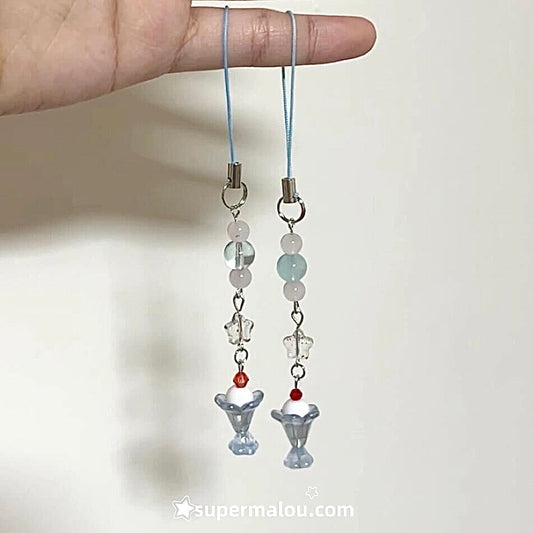 Baby Blue Soda Bubble Water Phone Chain