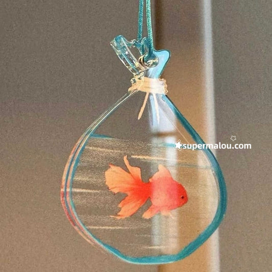 Light Transmission Goldfish Acrylic Pendant Phone Chain
