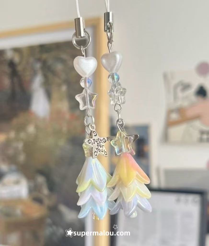 Macaron Color Christmas Tree Phone Chain