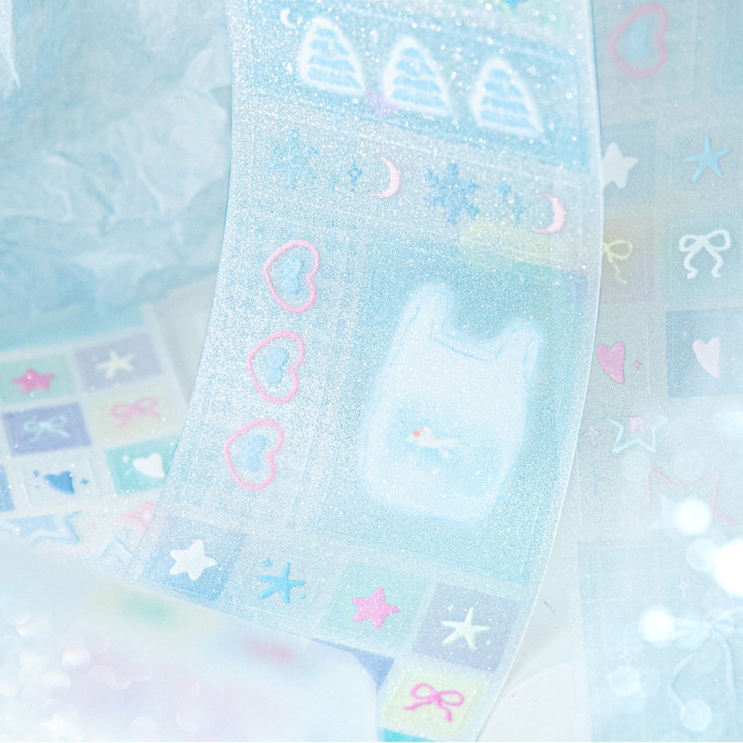 2M Macaron Color Sparkling Sand Sticker Roll