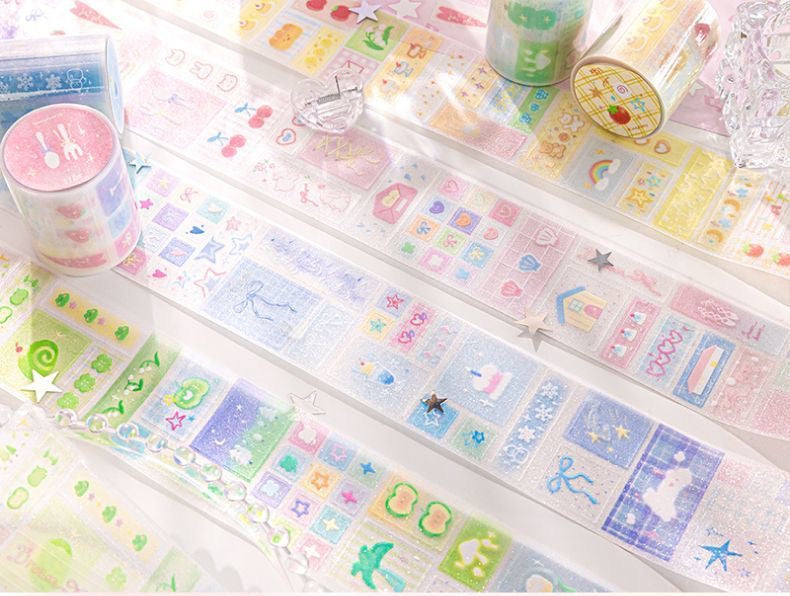 2M Macaron Color Sparkling Sand Sticker Roll