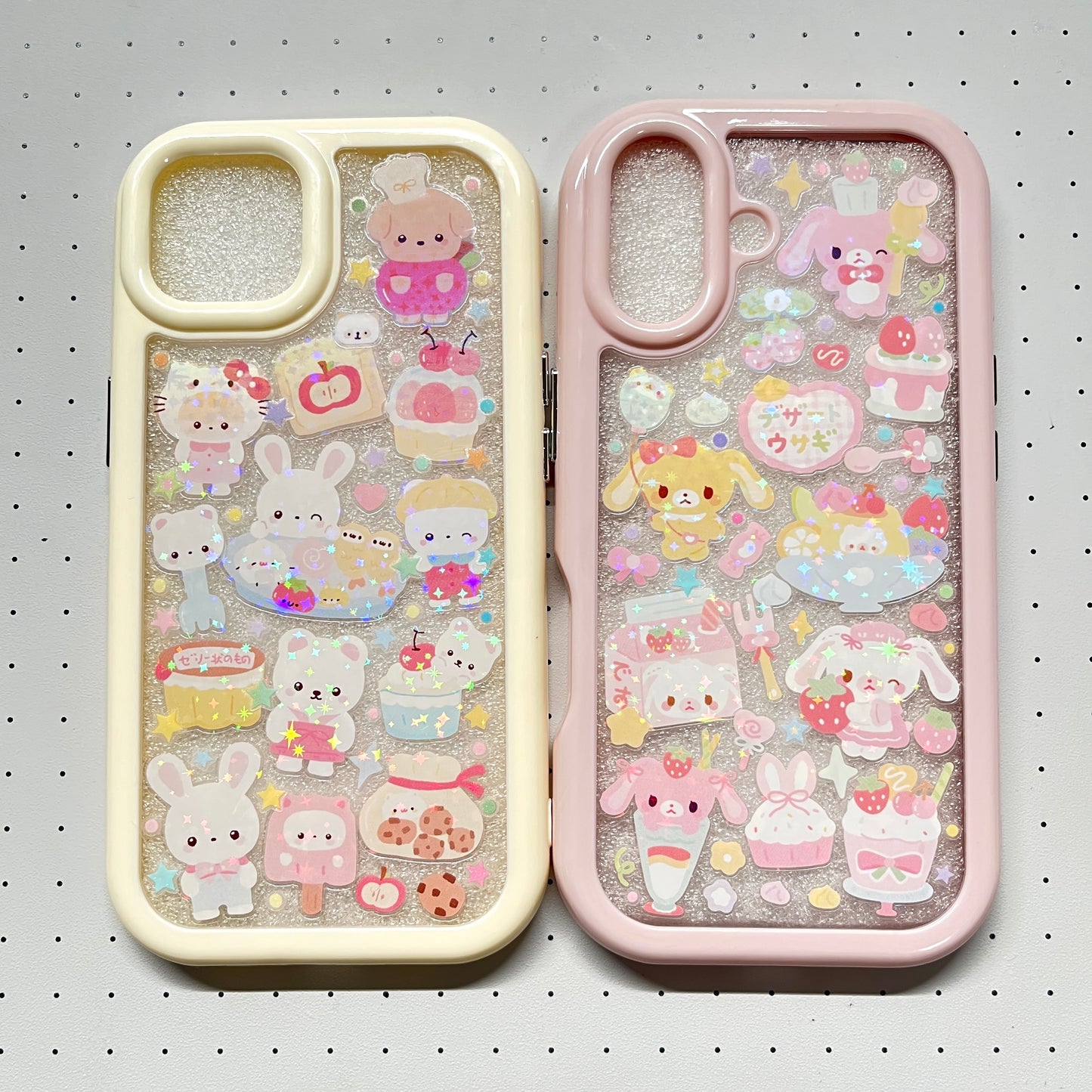 Macaron Sylvanian Families Sugarbunnies Handmade Sticker Phone Case (Resin Ver.)