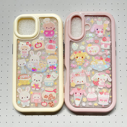 Macaron Sylvanian Families Sugarbunnies Handmade Sticker Phone Case (Resin Ver.)