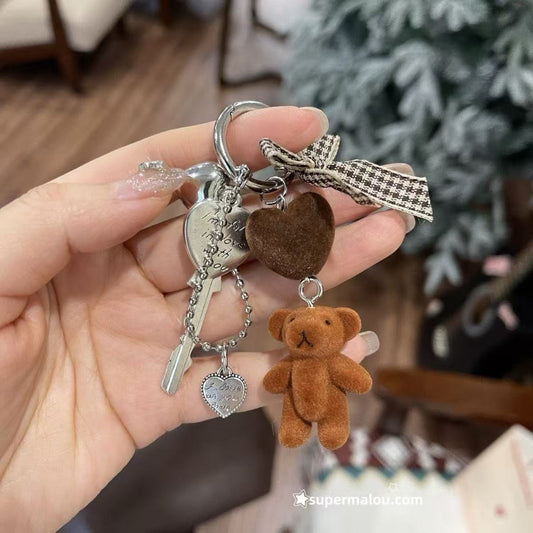 Maillard Brown Bear Phone Chain Keychain