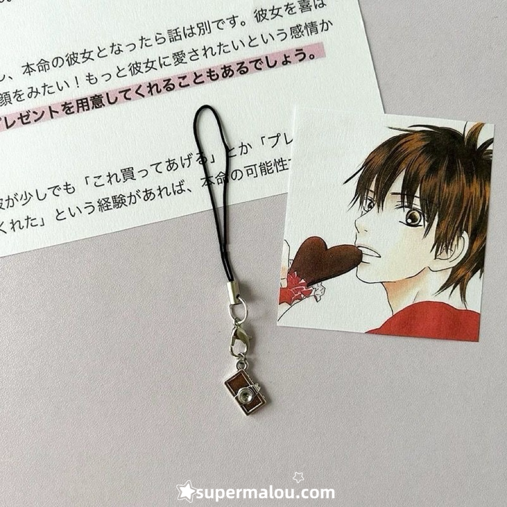 Manga Style Transparent Four Leaf Clover Camera Phone Case Chain