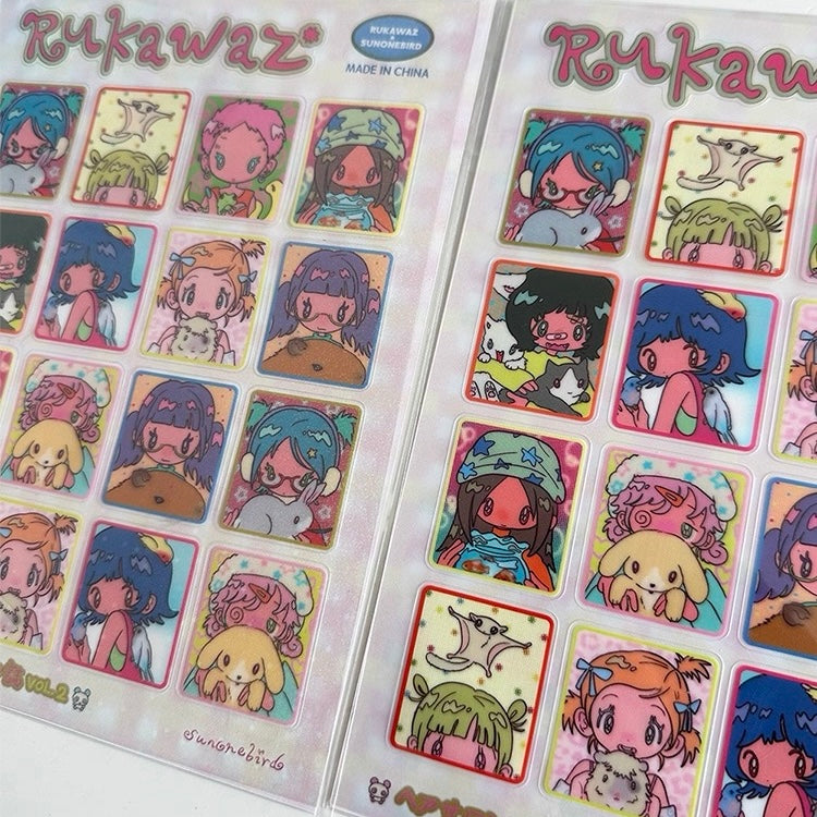 Matte Cute Cool Girl Block Sticker Sheet