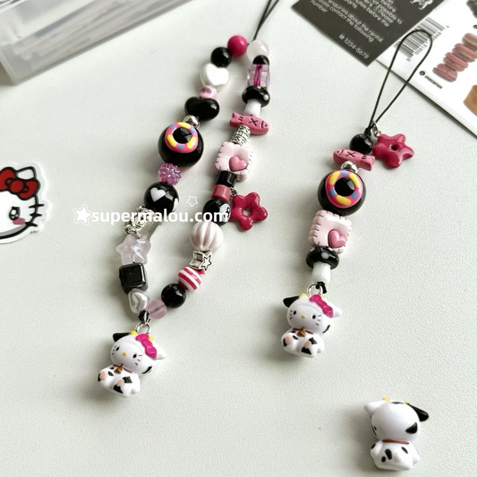 Milk Cow Hello Kitty Phone Chain
