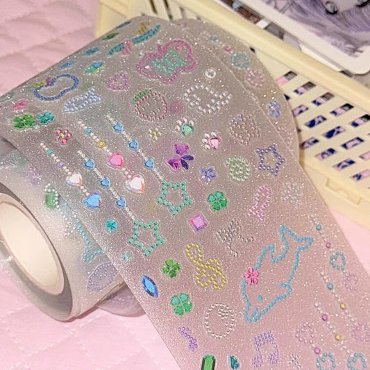 13.78 Inches Millennium Colored Diamond Flat Big Sticker Roll