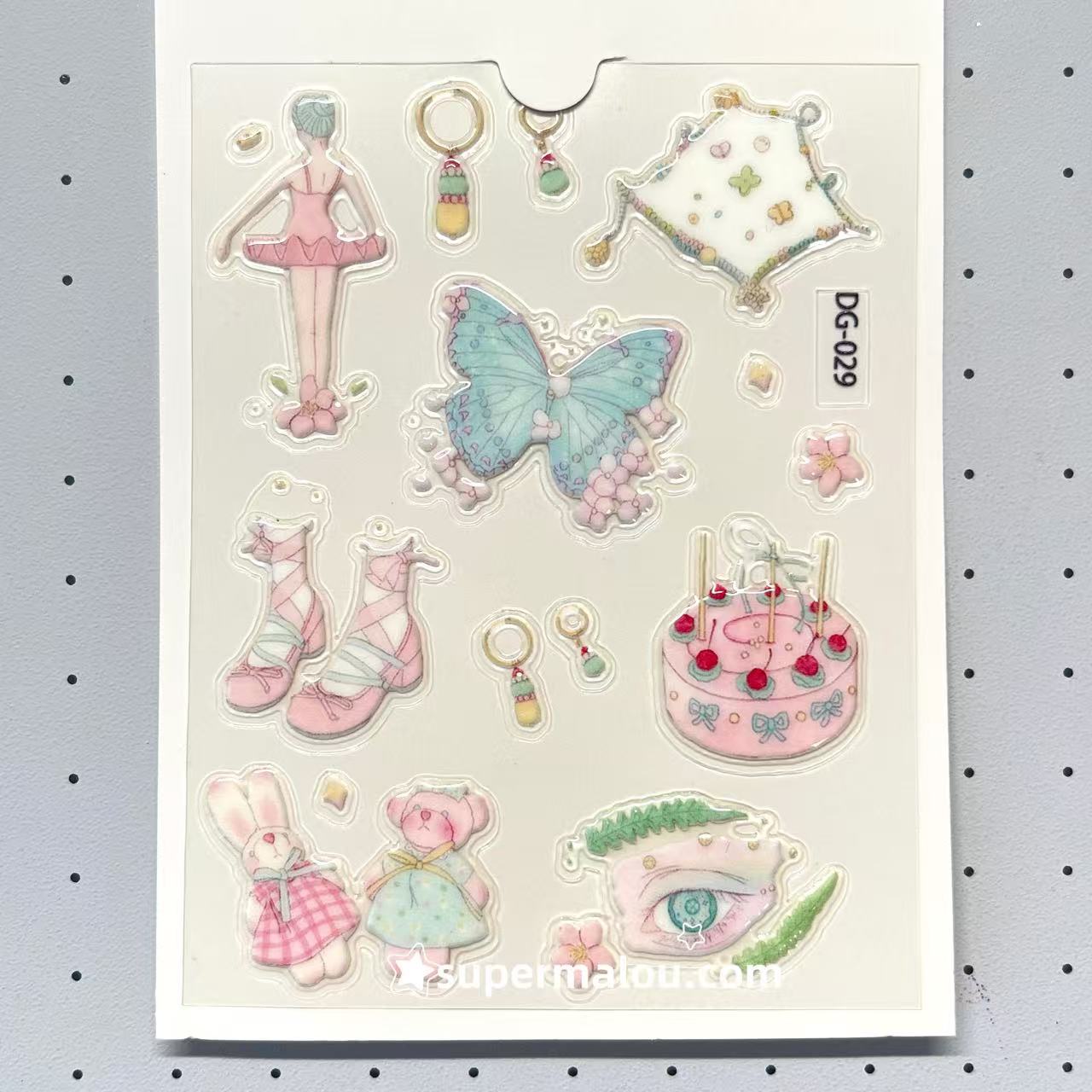 Mini Ballet Girl Pink Lace 3D Stickers