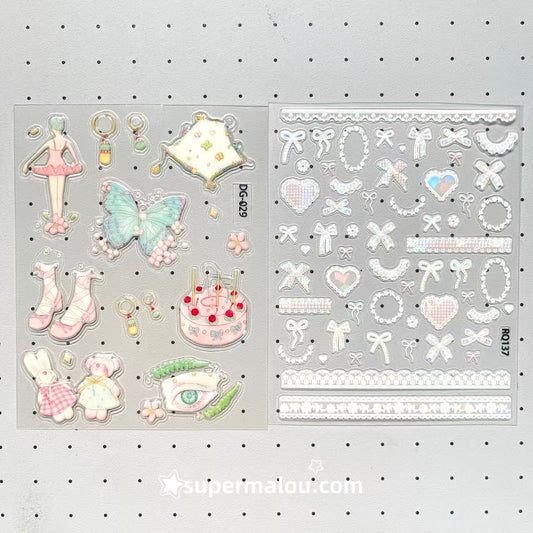 Mini Ballet Girl Pink Lace 3D Stickers