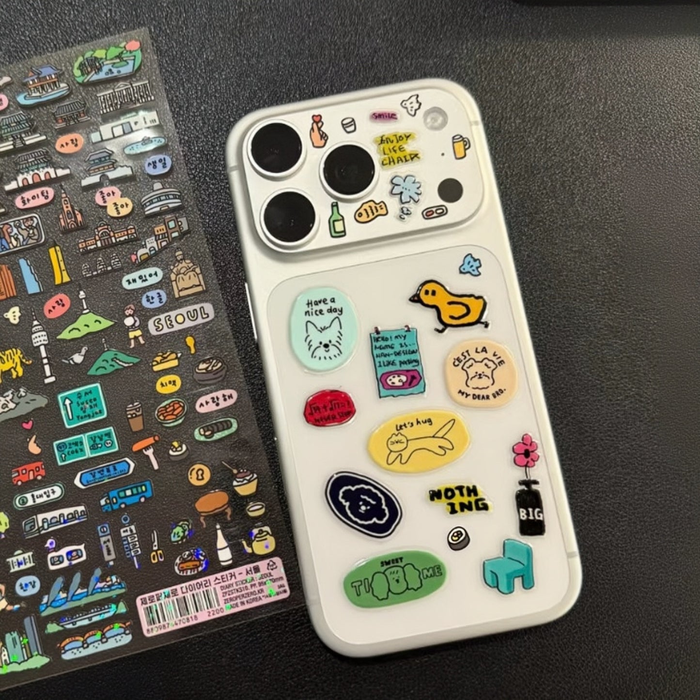 Mini Transparent Minimalist Jelly Sticker Set Of 2