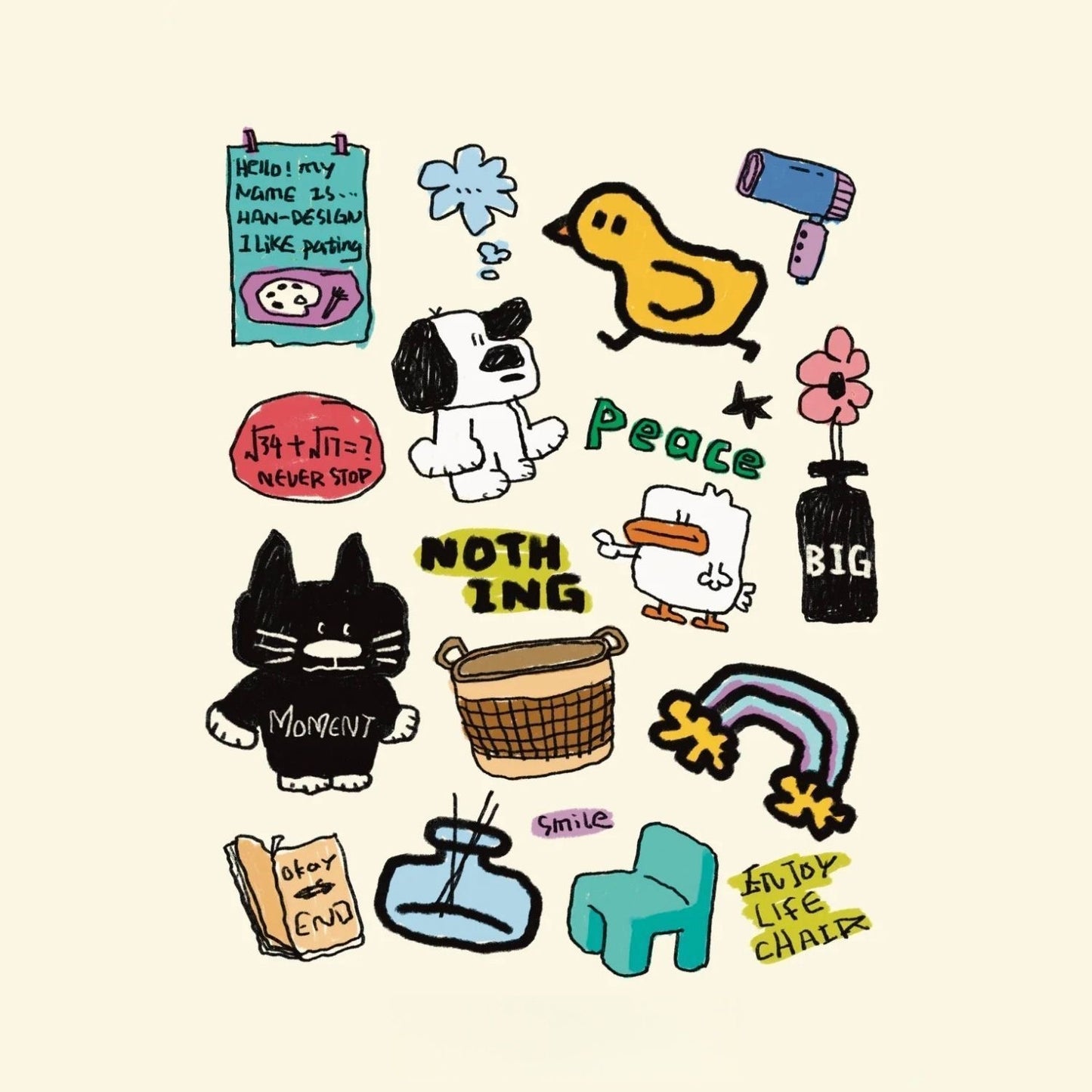 Mini Transparent Minimalist Jelly Sticker Set Of 2