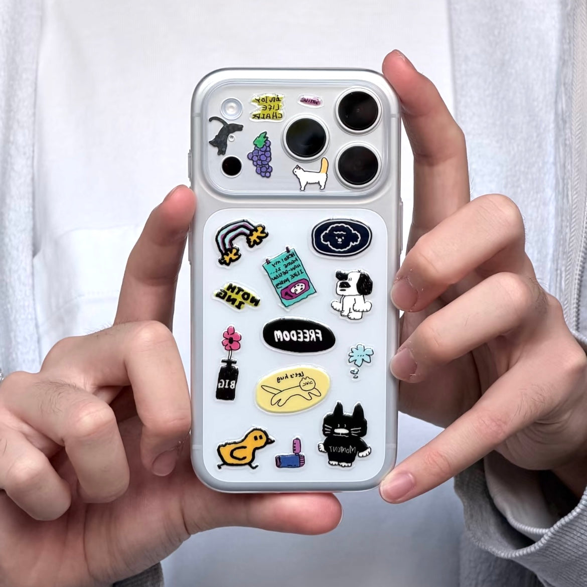 Mini Transparent Minimalist Jelly Sticker Set Of 2