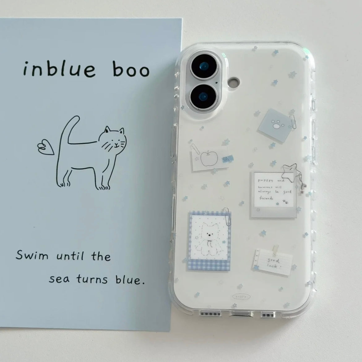 Minimalist style Baby Blue And White Regular phone case iPhone 17 Case