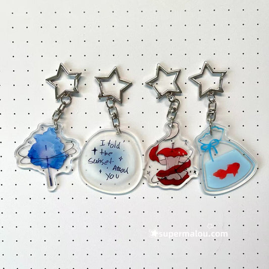Minority artistic romantic acrylic pendant keychain