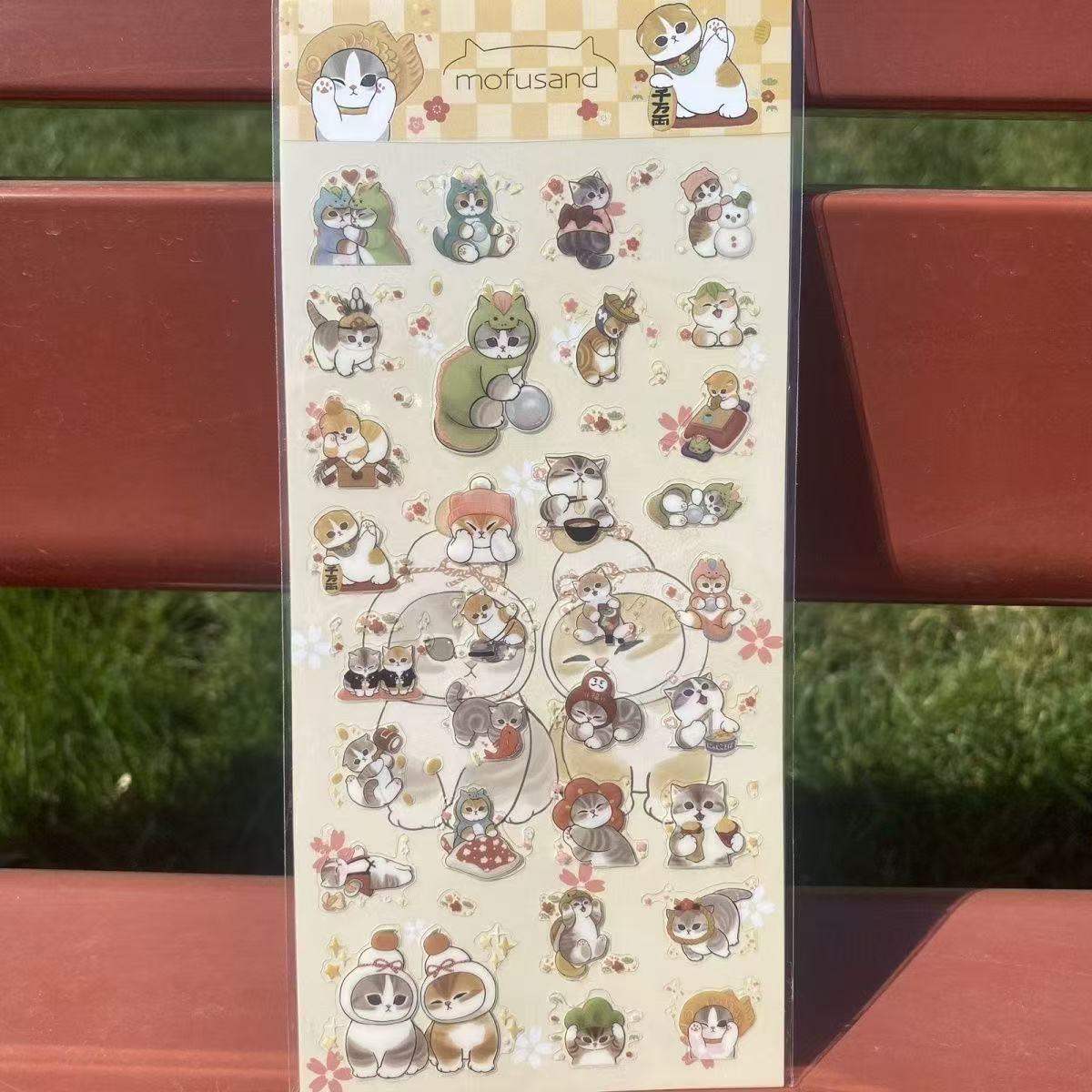 Mofusan Shark Cat Stickers Set of 10