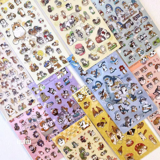 Mofusan Shark Cat Stickers Set of 10
