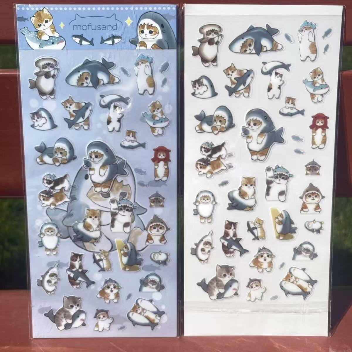Mofusan Shark Cat Stickers Set of 10
