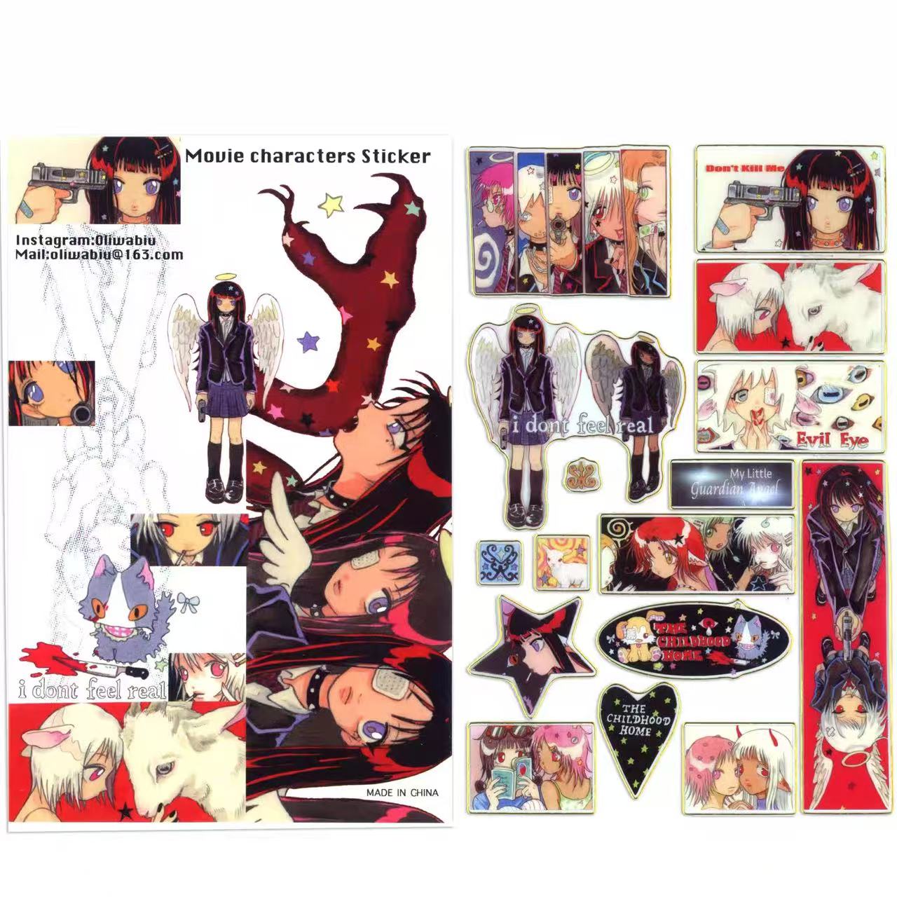 Movie Characters Cool Girl Sticker Sheet