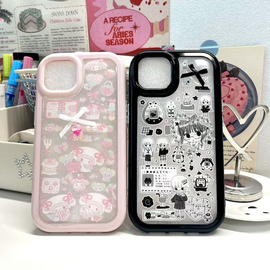 Mymelody And School Girl Handmade Sticker iPhone Case