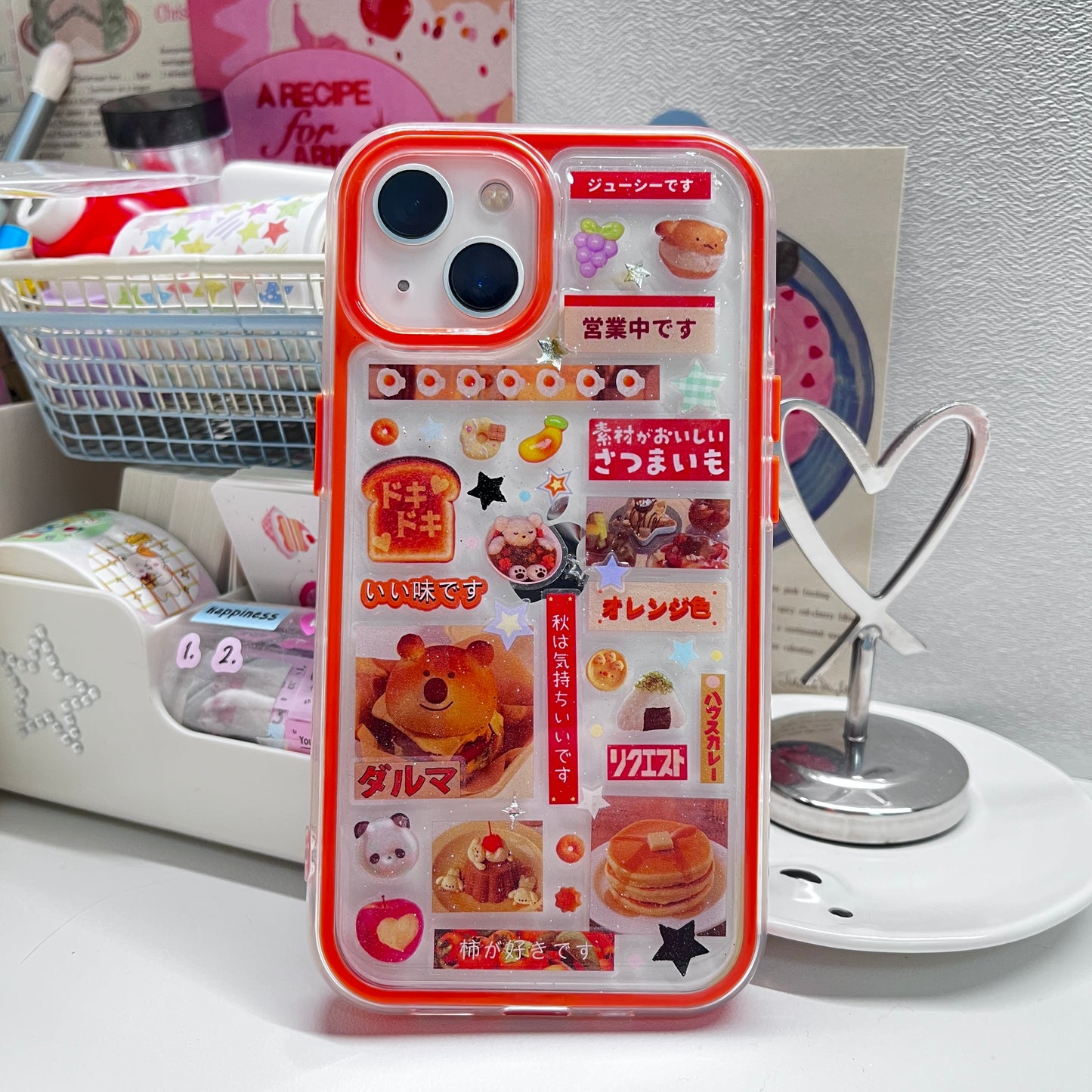 Orange Food Flash Handmade Dispensing Sticker Phone Case