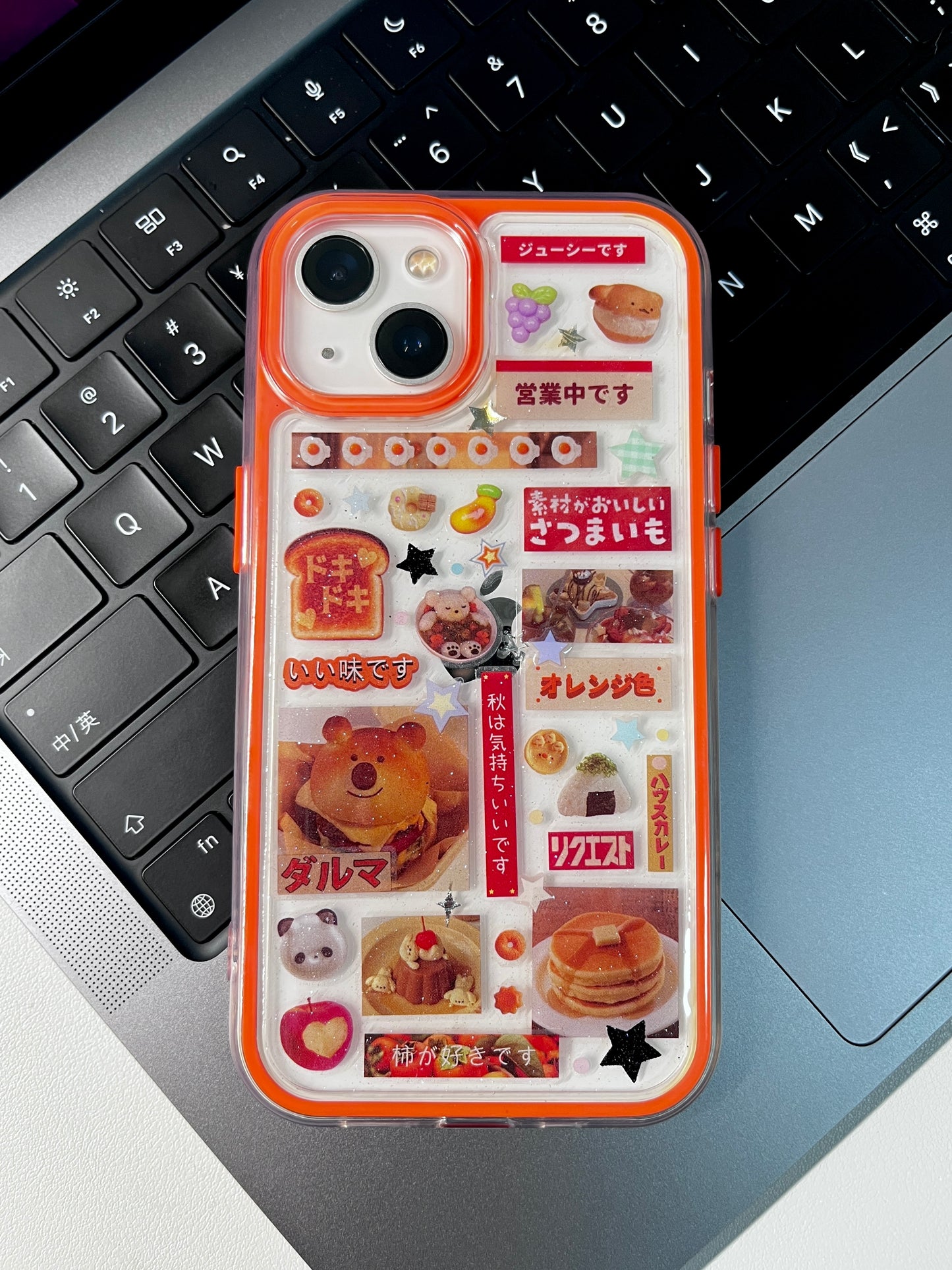 Orange Food Flash Handmade Dispensing Sticker Phone Case