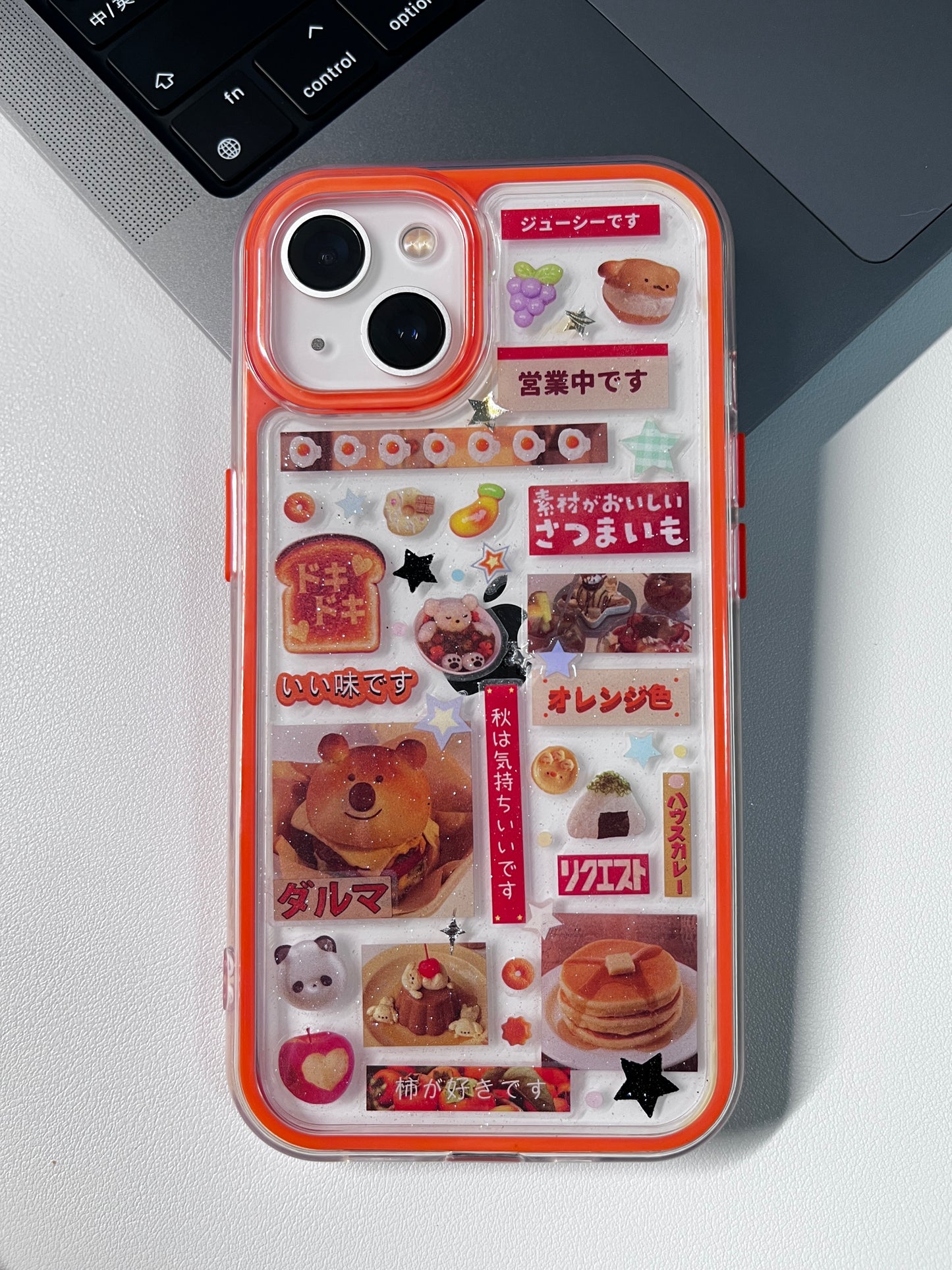 Orange Food Flash Handmade Dispensing Sticker Phone Case