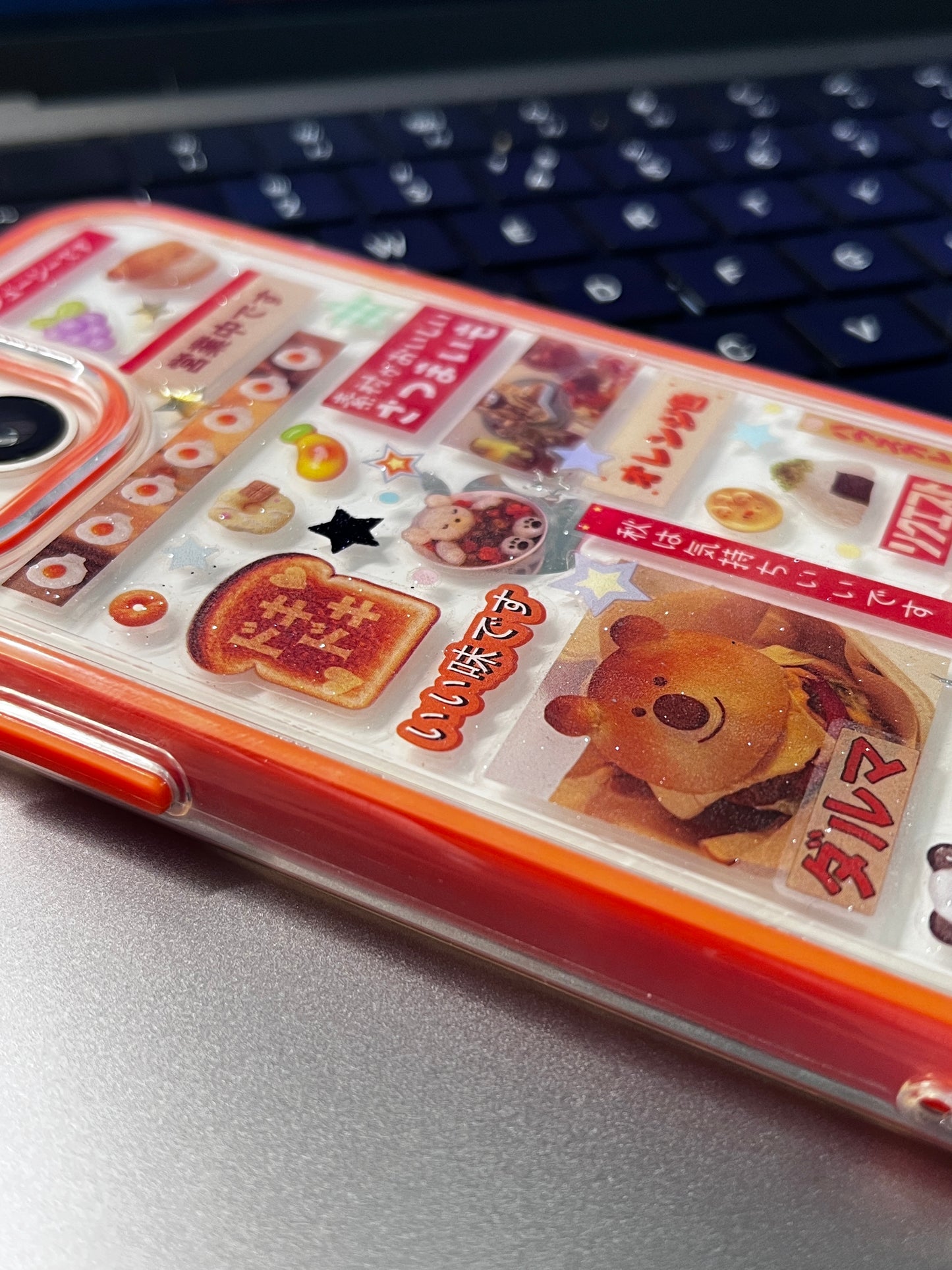 Orange Food Flash Handmade Dispensing Sticker Phone Case