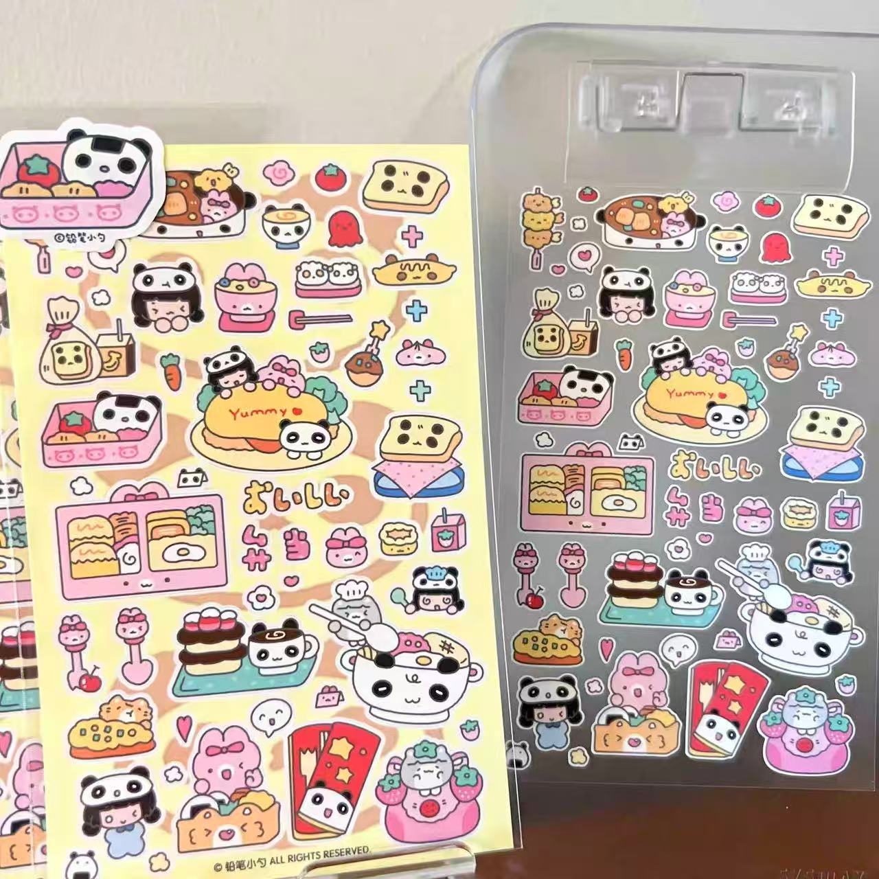 Panda Sister Cute Spoon Small Element Stickers