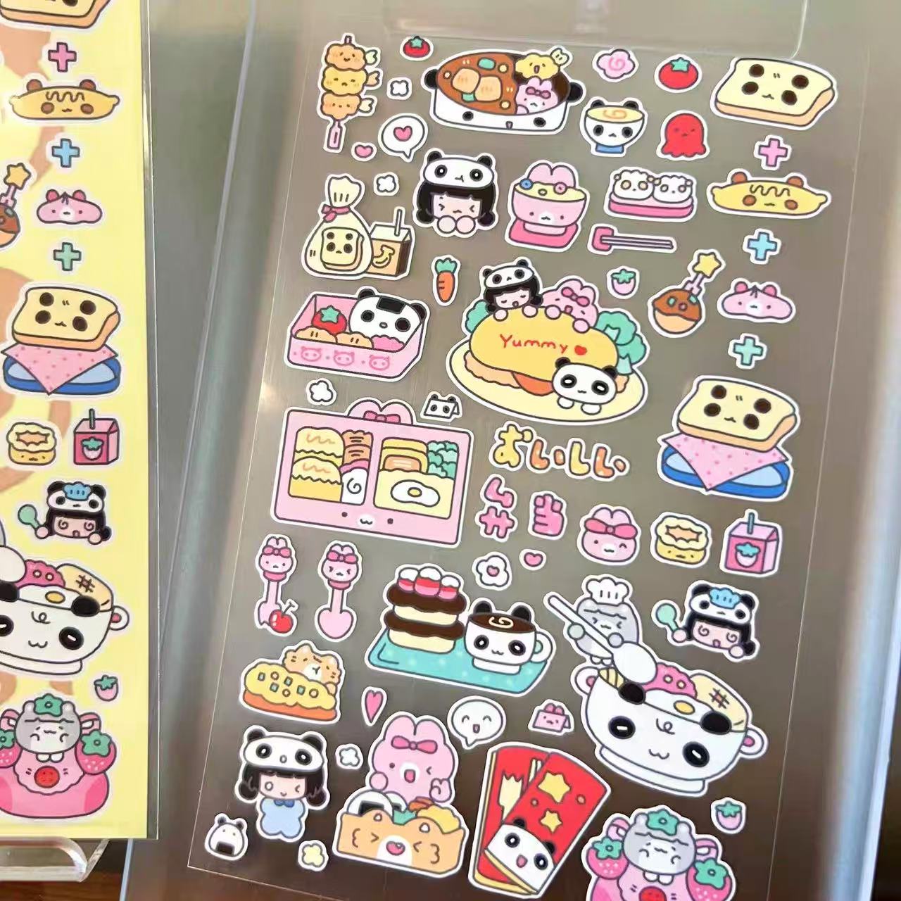 Panda Sister Cute Spoon Small Element Stickers